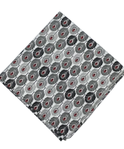 Emballage cadeau tissu plumes grises