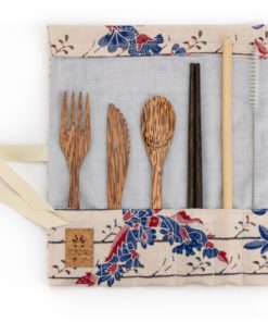 Set de couverts en cocotier batik beige